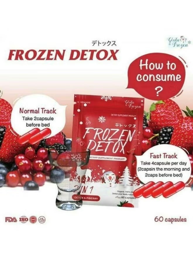 Frozen Collagen Frozen Detox 2-in-1 60 Capsules | Natural Cleanse & Detox | Organic Fiber + Herb Formula | Supports Digestion, Bloating Relief, Weight Management - Image 2